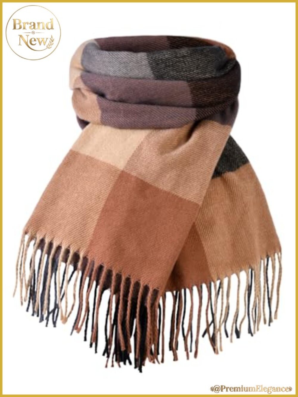 Plaid Tassel Winter Scarf Oversized Shawl Wrap Acrylic